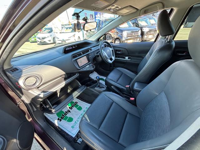 アクア Ｇブラックソフトレザーセレクション　純正ＳＤナビ　ワンセグ　ＣＤ　Ｂｌｕｅｔｏｏｔｈ　バックカメラ　スマートキー　黒革シート　前後ドラレコ　ＡＢＳ　Ｗエアバック（21枚目）