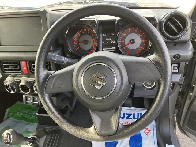 ジムニー ＸＬ　４ＷＤ　届出済未使用車　５速マニュアル　クリアランスソナー　レーンアシスト　衝突被害軽減システム　オートライト　スマートキー　アイドリングストップ　電動格納ミラー　シートヒーター　盗難防止システム（2枚目）