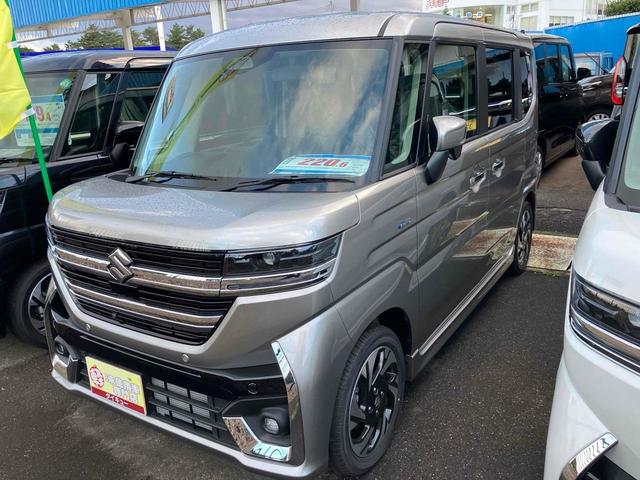 スペーシアカスタム ハイブリッドXS 4WD 届け出済み未使用車 全周囲カメラ 両側電動スライドドア ナビ クリアランスソナー オートクルーズコントロール レーンアシスト 衝突被害軽減システム オートライト LEDヘッドランプ(14枚目)