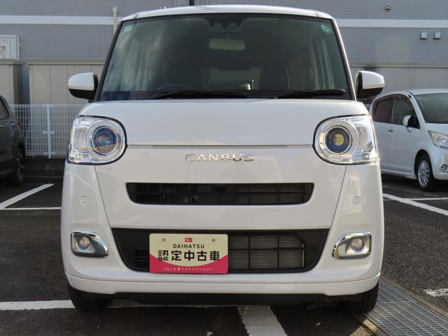 ムーヴキャンバス セオリーG 2WD CVT ecoIDLE非装着車 両側電動スライドドア 衝突被害軽減ブレーキ 横滑り防止装置 ABS プッシュボタンスタート ディスプレイオーディオ バックモニター ホットカップホルダー(3枚目)