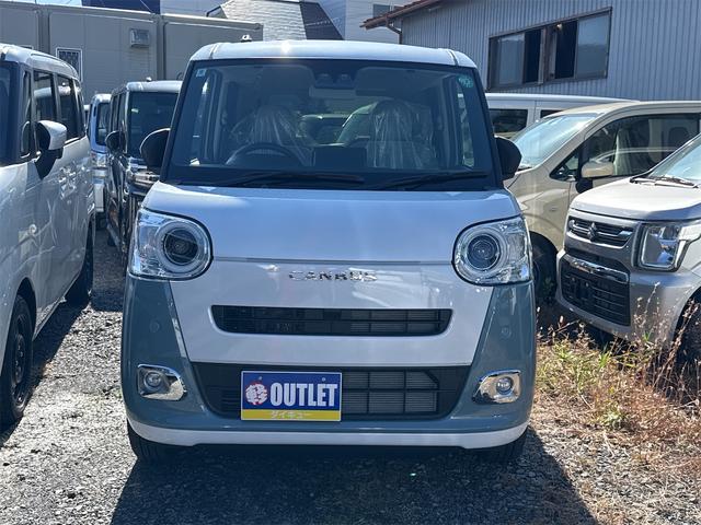 ムーヴキャンバス ストライプスＧ　４ＷＤ　両側電動スライドドア　クリアランスソナー　衝突被害軽減システム　オートライト　ＬＥＤヘッドランプ　スマートキー　アイドリングストップ　電動格納ミラー　シートヒーター　ベンチシート　ＣＶＴ（4枚目）