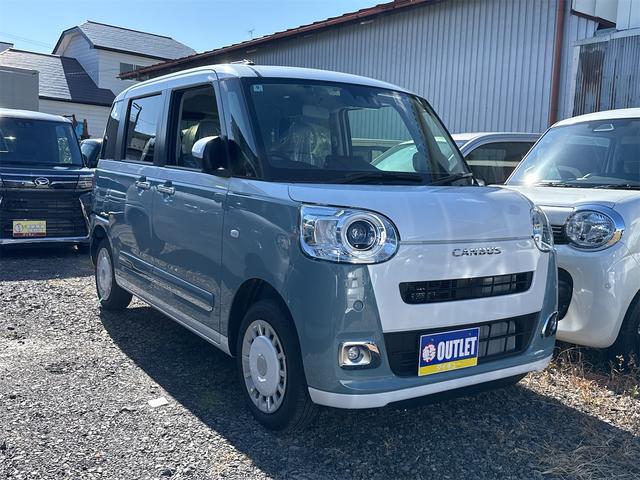 ムーヴキャンバス ストライプスＧ　４ＷＤ　両側電動スライドドア　クリアランスソナー　衝突被害軽減システム　オートライト　ＬＥＤヘッドランプ　スマートキー　アイドリングストップ　電動格納ミラー　シートヒーター　ベンチシート　ＣＶＴ（5枚目）