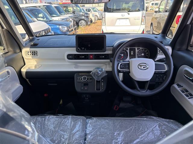 ムーヴキャンバス ストライプスＧ　４ＷＤ　両側電動スライドドア　クリアランスソナー　衝突被害軽減システム　オートライト　ＬＥＤヘッドランプ　スマートキー　アイドリングストップ　電動格納ミラー　シートヒーター　ベンチシート　ＣＶＴ（13枚目）