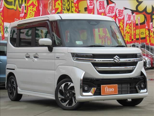 スペーシアカスタム ハイブリッドＸＳ　届出済未使用車　両側電動スライドドア　シートヒーター　アダプティブクルーズコントロール　純正１５インチアルミ　革巻ステアリング　ハーフレザーシート　マルチユースフラップ　サーキュレーター（22枚目）