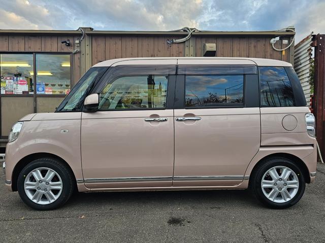 ムーヴキャンバス Ｘリミテッドメイクアップ　ＳＡＩＩＩ　車検９年４月・新品国産スタッドレスタイヤ新品アルミ社外ナビフルセグＴＶブルートゥース外バックカメラ新品国産夏タイヤ純正アルミＬＥＤフォグランプ両側電動スライドドア衝突軽減ブレーキ横滑防止・取説・記録簿（8枚目）