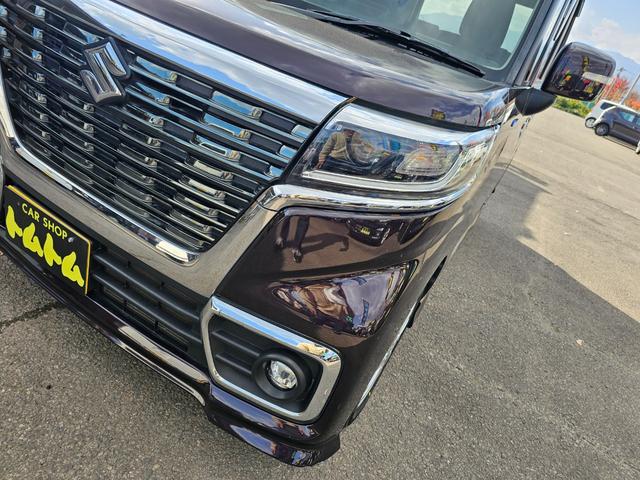 スペーシアカスタム ハイブリッドGS 4WD車検9年1月・新品国産スタッドレスタイヤ新品アルミ社外ナビTVブルートゥース新品バックカメラ新品国産夏タイヤ純正アルミ両側スライドドア左電動LEDライト衝突軽減ブレーキ横滑防止ABS取説・記録簿(55枚目)