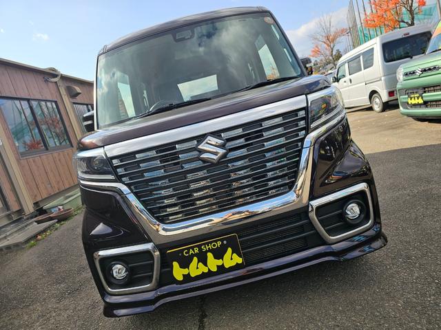 スペーシアカスタム ハイブリッドGS 4WD車検9年1月・新品国産スタッドレスタイヤ新品アルミ社外ナビTVブルートゥース新品バックカメラ新品国産夏タイヤ純正アルミ両側スライドドア左電動LEDライト衝突軽減ブレーキ横滑防止ABS取説・記録簿(63枚目)