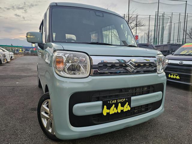 スペーシア ハイブリッドＸ　ハイブリッド車検９年１１月・新品国産スタッドレスタイヤ新品アルミ純正８インチナビフルセグＴＶブルートゥース全方位カメラ新品国産夏タイヤ純正アルミ両側電動スライド衝突軽減ブレーキ横滑り防止スマートキー（3枚目）