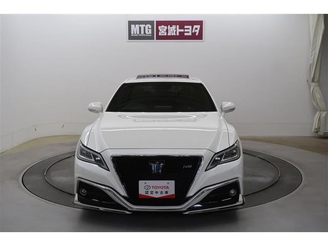 クラウンハイブリッド RSアドバンス 革シート サンルーフ フルセグ メモリーナビ DVD再生 ミュージックプレイヤー接続可 バックカメラ 衝突被害軽減システム ETC ドラレコ LEDヘッドランプ ワンオーナー フルエアロ 記録簿(10枚目)