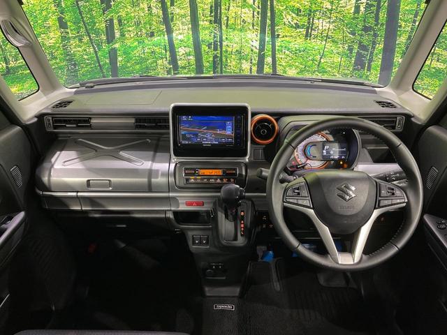 スペーシアギア ハイブリッドＸＺ　４ＷＤ　禁煙車　衝突軽減　両側電動ドア　レーダークルーズコントロール　ＳＤナビ　前席シートヒーター　電動格納ミラー　革巻きステアリング　オートライト　オートエアコン　オートハイビーム　スマートキー（2枚目）