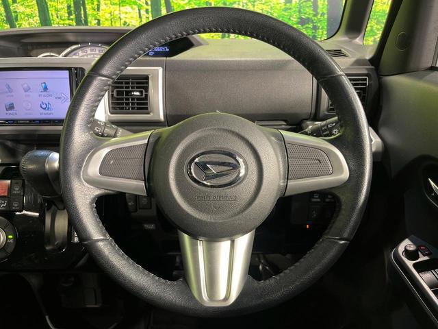 【純正革巻きステアリング】上質な革を使用することで、手にしっかり馴染みとても運転しやすいハンドルです♪