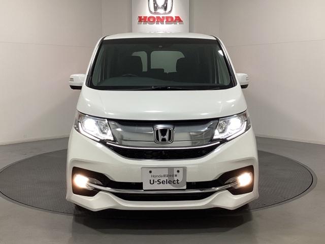 ステップワゴンスパーダ スパーダ 光触媒抗菌消臭施工済 衝突軽減B 横滑り防止 スマキー ナビ&TV Bモニター サイドエアバック キーレス ECON オートクルーズ USB接続 LEDライト 盗難防止 Wエアバッグ DVD PS(3枚目)