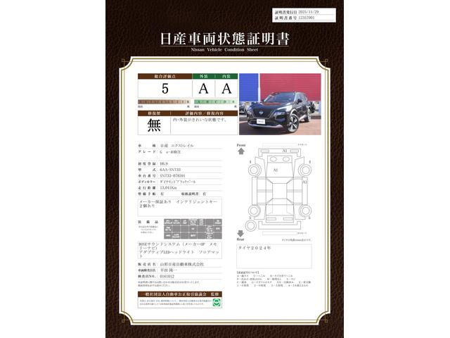 車両状態評価書
