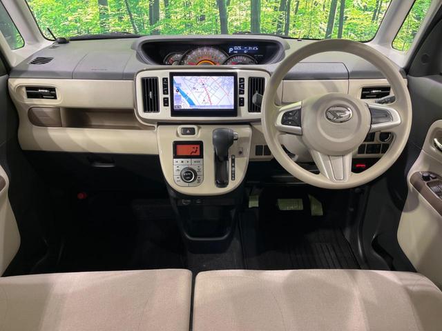 ムーヴキャンバス Ｇメイクアップ　ＳＡＩＩＩ　４ＷＤ　両側電動ドア　純正８型ナビ　バックカメラ　衝突軽減装置　禁煙車　２トーンカラー　クリアランスソナー　スマートキー　ＬＥＤヘッド＆フォグ　ＥＴＣ　オートハイビーム　誤発進抑制機能　先行車発進告知（2枚目）