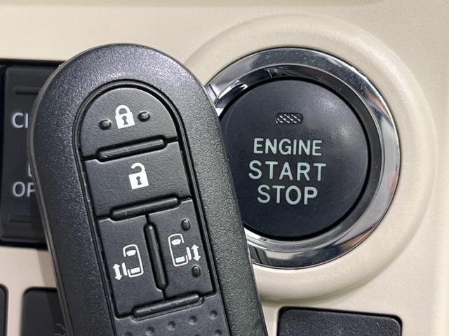 ムーヴキャンバス Ｇメイクアップ　ＳＡＩＩＩ　４ＷＤ　両側電動ドア　純正８型ナビ　バックカメラ　衝突軽減装置　禁煙車　２トーンカラー　クリアランスソナー　スマートキー　ＬＥＤヘッド＆フォグ　ＥＴＣ　オートハイビーム　誤発進抑制機能　先行車発進告知（7枚目）