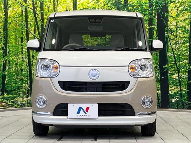 ムーヴキャンバス Ｇメイクアップ　ＳＡＩＩＩ　４ＷＤ　両側電動ドア　純正８型ナビ　バックカメラ　衝突軽減装置　禁煙車　２トーンカラー　クリアランスソナー　スマートキー　ＬＥＤヘッド＆フォグ　ＥＴＣ　オートハイビーム　誤発進抑制機能　先行車発進告知（14枚目）