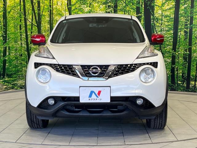ジューク 15RX Vセレクション 純正ナビ 全周囲カメラ 衝突軽減装置 禁煙車 ドラレコ スマートキー HIDヘッド ETC 車線逸脱警報 オートライト オートエアコン Bluetooth CD DVD再生 フルセグ 純正AW(14枚目)