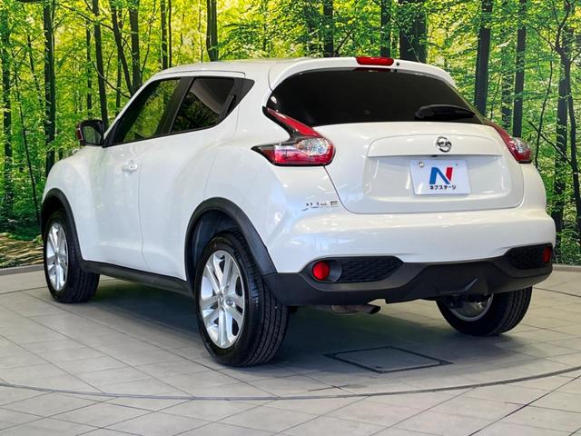 ジューク 15RX Vセレクション 純正ナビ 全周囲カメラ 衝突軽減装置 禁煙車 ドラレコ スマートキー HIDヘッド ETC 車線逸脱警報 オートライト オートエアコン Bluetooth CD DVD再生 フルセグ 純正AW(64枚目)