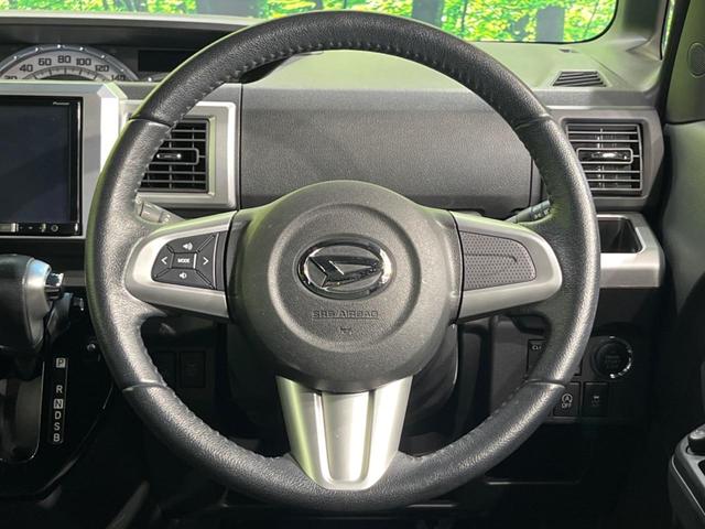 【純正革巻きステアリング】上質な革を使用することで、手にしっかり馴染みとても運転しやすいハンドルです♪