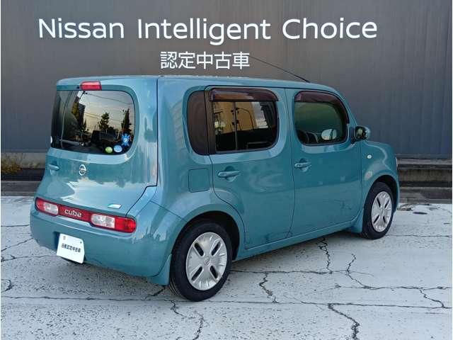 キューブ 1.5X インディゴ +プラズマ タイヤ新品 WSRS スマキー フルオートエアコン パワーステアリング パワーウィンドウ ABS キーレスキー ワンセグTV メモリーナビ 運転席エアバッグ ワンオーナー TVナビ(2枚目)