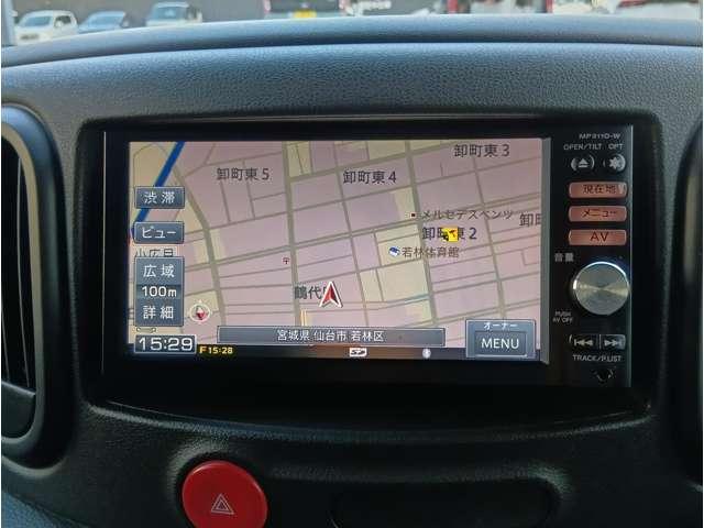 キューブ 1.5X インディゴ +プラズマ タイヤ新品 WSRS スマキー フルオートエアコン パワーステアリング パワーウィンドウ ABS キーレスキー ワンセグTV メモリーナビ 運転席エアバッグ ワンオーナー TVナビ(9枚目)