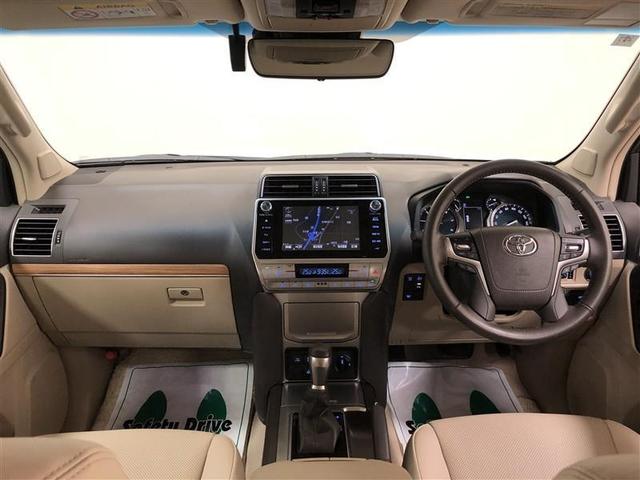 ランドクルーザープラド TX Lパッケージ 革シート 4WD フルセグ メモリーナビ DVD再生 ミュージックプレイヤー接続可 バックカメラ 衝突被害軽減システム ETC ドラレコ LEDヘッドランプ 乗車定員7人 3列シート ワンオーナー(9枚目)