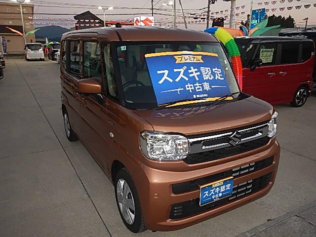 スペーシア ＨＹＢＲＩＤ　Ｘ　４ＷＤ　全方位カメラ　スズキコネクト通信機　バックカメラ　オートライト　Ｂｌｕｅｔｏｏｔｈ　スライドドア　純正ナビ　プッシュスタート　シートヒーター　オートエアコン　スズキセーフティーサポート　４ＷＤ　横滑り防止機能（3枚目）