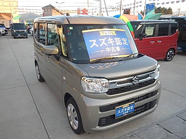 スペーシア ＨＹＢＲＩＤ　Ｇ　４ＷＤ　全方位カメラ　スズキコネクト　バックカメラ　オートライト　Ｂｌｕｅｔｏｏｔｈ　スライドドア　純正ナビ　プッシュスタート　シートヒーター　オートエアコン　スズキセーフティーサポート　４ＷＤ　衝突被害軽減システム（3枚目）
