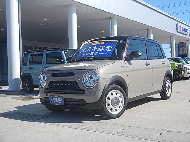 アルトラパンＬＣ ＬＣ　ＨＹＢＲＩＤ　Ｘ　６型　４ＷＤ　オーディオレス　オートライト　プッシュスタート　シートヒーター　オートエアコン　スズキセーフティーサポート　４ＷＤ　アイドリングストップ　横滑り防止機能　衝突安全ボディ　盗難防止システム（3枚目）