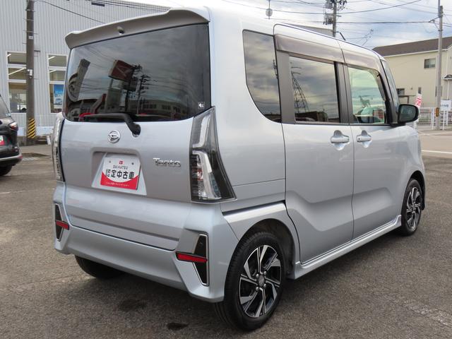 タント カスタムＸ　２ＷＤ　ＣＶＴ　６６０ｃｃ　両側電動スライドドア　衝突被害軽減ブレーキ　横滑り防止装置　ＡＢＳ　アイドリングストップ　プッシュボタンスタート　前席シートヒーター　ベンチシート　シートバックテーブル（4枚目）