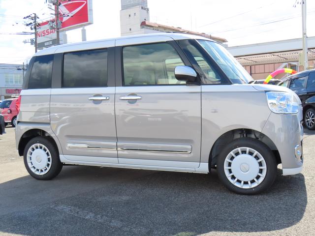 ムーヴキャンバス ストライプスＧ　４ＷＤ　ＣＶＴ　６６０ｃｃ　ナビ　両側電動スライドドア　衝突被害軽減ブレーキ　横滑り防止装置　ＡＢＳ　アイドリングストップ　プッシュボタンスタート　オートエアコン　ベンチシート　ホットカップホルダー（4枚目）