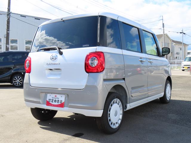 ムーヴキャンバス ストライプスＧ　４ＷＤ　ＣＶＴ　６６０ｃｃ　ナビ　両側電動スライドドア　衝突被害軽減ブレーキ　横滑り防止装置　ＡＢＳ　アイドリングストップ　プッシュボタンスタート　オートエアコン　ベンチシート　ホットカップホルダー（5枚目）