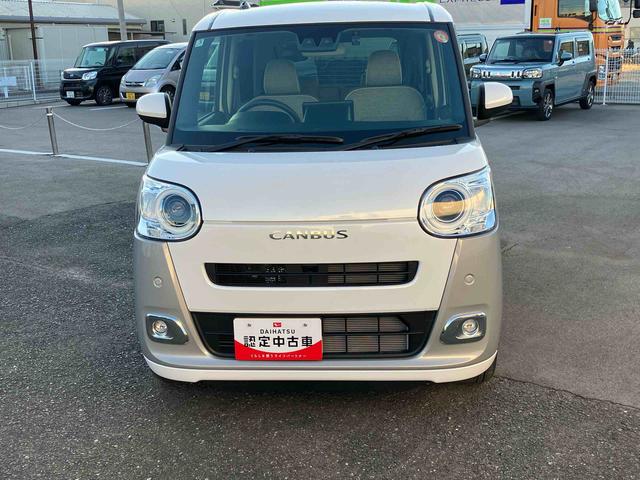 ムーヴキャンバス ストライプスＧ　２ＷＤ　ＣＶＴ　６６０ｃｃ　衝突被害軽減ブレーキ　横滑り防止装置　ＡＢＳ　アイドリングストップ　プッシュボタンスタート　両側電動スライドドア　ディスプレイオーディオ　バックモニター　シートヒーター（2枚目）