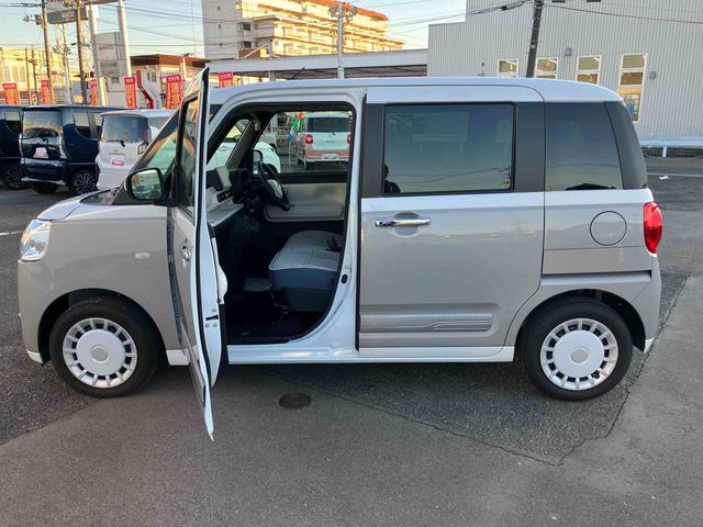 ムーヴキャンバス ストライプスＧ　２ＷＤ　ＣＶＴ　６６０ｃｃ　衝突被害軽減ブレーキ　横滑り防止装置　ＡＢＳ　アイドリングストップ　プッシュボタンスタート　両側電動スライドドア　ディスプレイオーディオ　バックモニター　シートヒーター（35枚目）