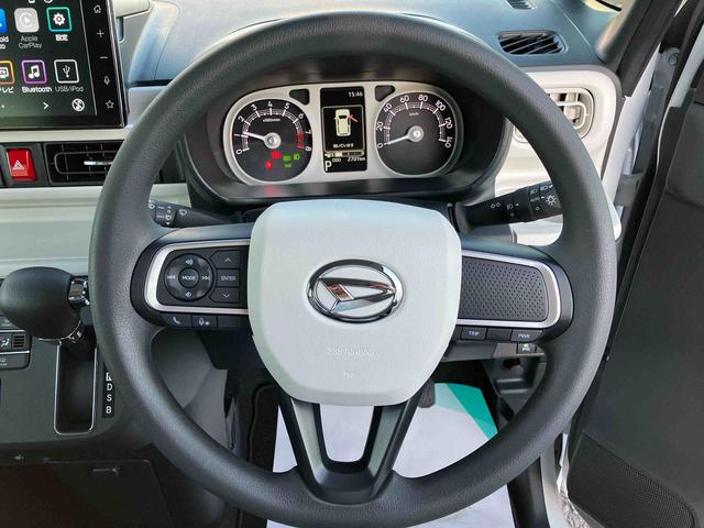 ムーヴキャンバス ストライプスＧ　２ＷＤ　ＣＶＴ　６６０ｃｃ　衝突被害軽減ブレーキ　横滑り防止装置　ＡＢＳ　アイドリングストップ　プッシュボタンスタート　両側電動スライドドア　ディスプレイオーディオ　バックモニター　シートヒーター（52枚目）