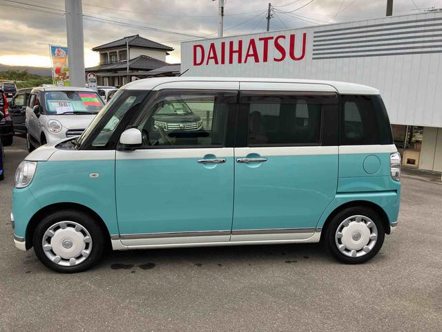 ムーヴキャンバス Ｇメイクアップリミテッド　ＳＡＩＩＩ　２ＷＤ　ＣＶＴ　６６０ｃｃ　ナビ　ドライブレコーダー　ＥＴＣ車載器　両側電動スライドドア　衝突被害軽減ブレーキ　横滑り防止装置　ＡＢＳ　アイドリングストップ　プッシュボタンスタート（3枚目）