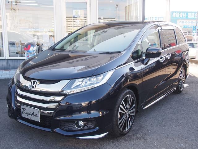 オデッセイ アブソルート　純正ナビ　フリップダウンモニター　両側電動ドア　７人　スマートキー　ハーフレザーシート　ＬＥＤライト　１８インチアルミ　Ｂｌｕｅｔｏｏｔｈ　ＨＤＭＩ　ＵＳＢ　ＤＶＤ　バックカメラ　クルコン　衝突軽減ブレーキ　横滑り防止　ｉ－Ｓｔｏｐ　ＥＴＣ　禁煙車（7枚目）