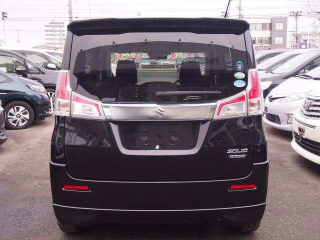 ソリオ ハイブリッドＭＺ　メモリーナビ　バックカメラ　両側電動ドア　スマートキー　ＨＩＤ　１５インチアルミ　革巻ハンドル　Ｂｌｕｅｔｏｏｔｈ　ＤＶＤ　ＣＤ　クルコン　ｉ－ＳＴＯＰ　横滑り防止　誤発進抑制　衝突軽減ブレーキ　レーンアシスト　シートヒーター　ＥＴＣ　禁煙車（3枚目）