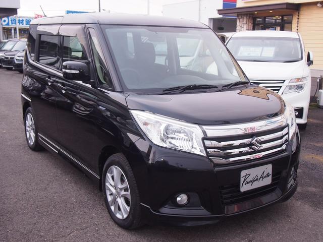 ソリオ ハイブリッドＭＺ　メモリーナビ　バックカメラ　両側電動ドア　スマートキー　ＨＩＤ　１５インチアルミ　革巻ハンドル　Ｂｌｕｅｔｏｏｔｈ　ＤＶＤ　ＣＤ　クルコン　ｉ－ＳＴＯＰ　横滑り防止　誤発進抑制　衝突軽減ブレーキ　レーンアシスト　シートヒーター　ＥＴＣ　禁煙車（6枚目）