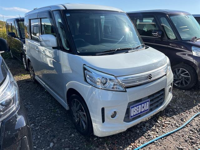 スペーシアカスタム TS 《ターボ》両側パワースライドドア/純正フルエアロ15インチ/SDナビTVフルセグBluetoothバックカメラ/革巻きステアリング/プッシュスタート/スマートキー/ETC/HIDオートライトフォグ/(4枚目)