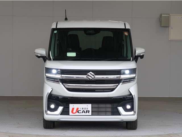 スペーシアカスタム ハイブリッドXSターボ 2WD 全方位カメラ付純正ナビ スズキコネクト対応 禁煙 フルセグTV サーキュレーター 電動パーキングブレーキ 両側電動スライドドア レーダークルーズ LEDヘッドライト 軽自動車 車両状態評価5点(18枚目)