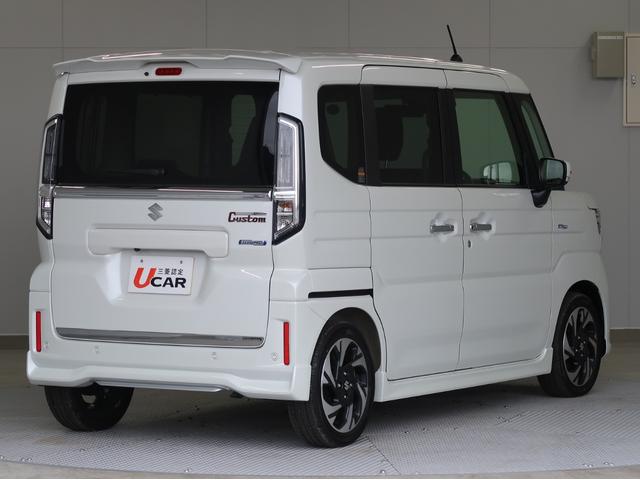 スペーシアカスタム ハイブリッドXSターボ 2WD 全方位カメラ付純正ナビ スズキコネクト対応 禁煙 フルセグTV サーキュレーター 電動パーキングブレーキ 両側電動スライドドア レーダークルーズ LEDヘッドライト 軽自動車 車両状態評価5点(21枚目)