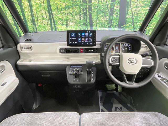 ムーヴキャンバス ストライプスＧ　４ＷＤ　届出済未使用車　９型ディスプレイオーディオ　衝突軽減装置　両側電動スライド　前席シートヒーター　ＬＥＤヘッド　コーナーセンサー　電動パーキング　オートハイビーム　オートエアコン（2枚目）