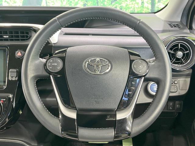 アクア クロスオーバー 禁煙車 純正9型ナビ バックカメラ 衝突軽減装置 レザーシート コーナーセンサー スマートキー LEDヘッド ETC オートハイビーム 車線逸脱警報 オートライト オートエアコン 純正16インチAW(11枚目)