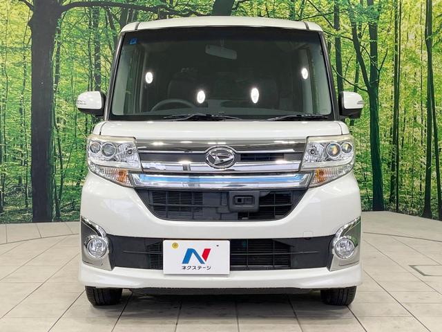 タント カスタムX トップエディションSA 禁煙車 衝突軽減装置 メモリーナビ 両側電動スライドドア バックカメラ LEDヘッドライト ETC ハーフレザーシート オートライト スマートキー オートエアコン Bluetooth CD/DVD再生(14枚目)