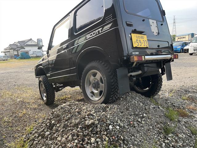 ジムニー スコットリミテッド　純正ブラック　リフトアップ　改造申請済　４ＷＤ　ＡＴ　ＣＤ　ミュージックプレイヤー接続可　アルミホイール　エアコン（64枚目）