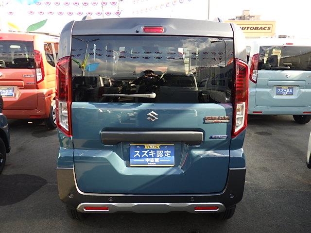 スペーシアギア ギア　ＨＹＢＲＩＤ　ＸＺターボ　４ＷＤ　オーディオレス　オートライト　スライドドア　プッシュスタート　シートヒーター　オートエアコン　スズキセーフティーサポート　４ＷＤ　衝突被害軽減システム　アイドリングストップ　横滑り防止機能　衝突安全ボディ（8枚目）
