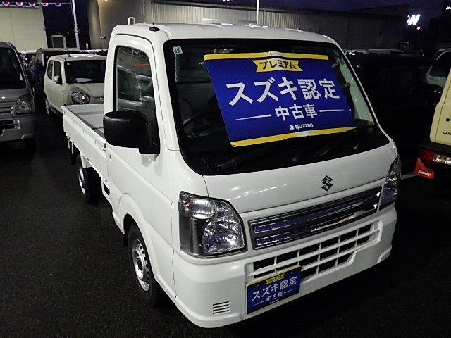 キャリイトラック ＫＣエアコン・パワステ　７型　パートタイム４ＷＤ　ＡＴシフト　スピーカー内蔵ラジオ　オートライト　４ＷＤ　衝突被害軽減システム　アイドリングストップ　アイドリングストップ　横滑り防止機能　盗難防止システム（3枚目）