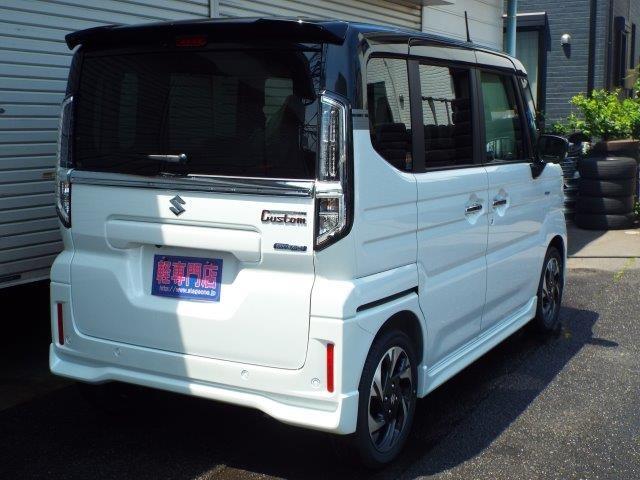 スペーシアカスタム ハイブリッドXSターボ 9型全方位モニター付きナビTV スズキコネクト対応通信機装着車 両側パワースライドドア アイドリングストップ 横滑り防止付 デュアルセンサーブレーキサポート2 オートハイビーム パーキングセンサーLEDヘッドライト フォグランプ(5枚目)