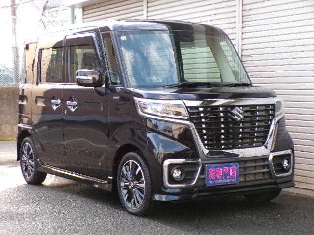 スペーシアカスタム ハイブリッドＸＳ　４ＷＤ　ナビＴＶ　ＤＶＤ　ＣＤ　Ｂｔ　両側パワースライドドア　デュアルセンサーブレーキ　横滑り防止付き　パーキングセンサー　ＣＶＴ　アイドリングストップ　ＬＥＤヘッドライト　フォグランプ　ハーフレザーシート　オートライト　オートハイビーム（2枚目）